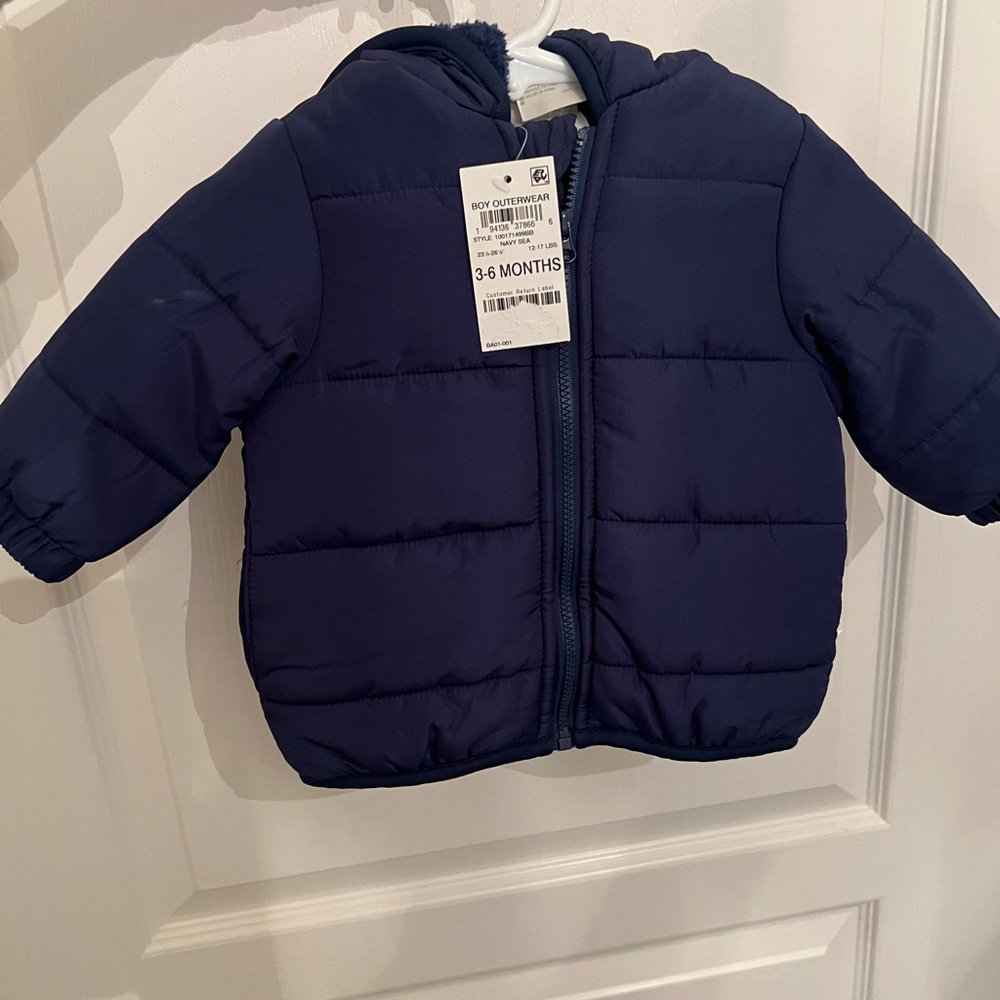 NWT baby boy blue puffer jacket.